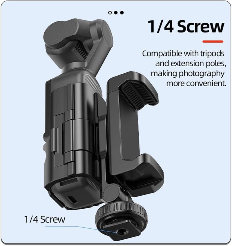 Phone Holder Mount for DJI OSMO Pocket 3, Cell Phone Teleprompter Holder Bracket, Tripod Adapter, Phone Clip Clamp, Protective Bezel Expansion Accessories for Pocket 3 - Image 4