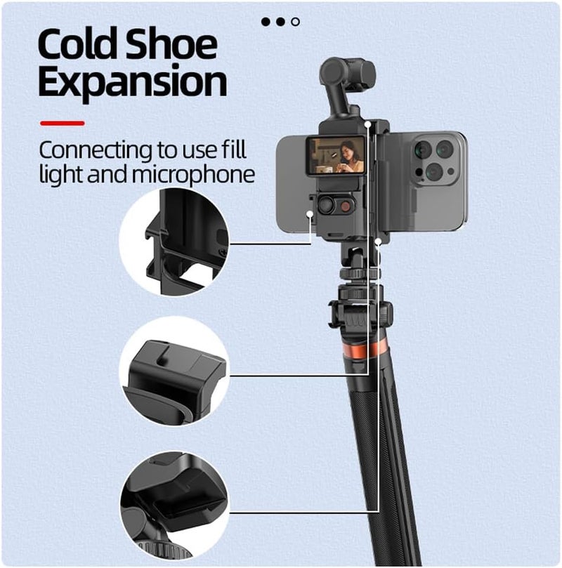 Phone Holder Mount for DJI OSMO Pocket 3, Cell Phone Teleprompter Holder Bracket, Tripod Adapter, Phone Clip Clamp, Protective Bezel Expansion Accessories for Pocket 3 - Image 2
