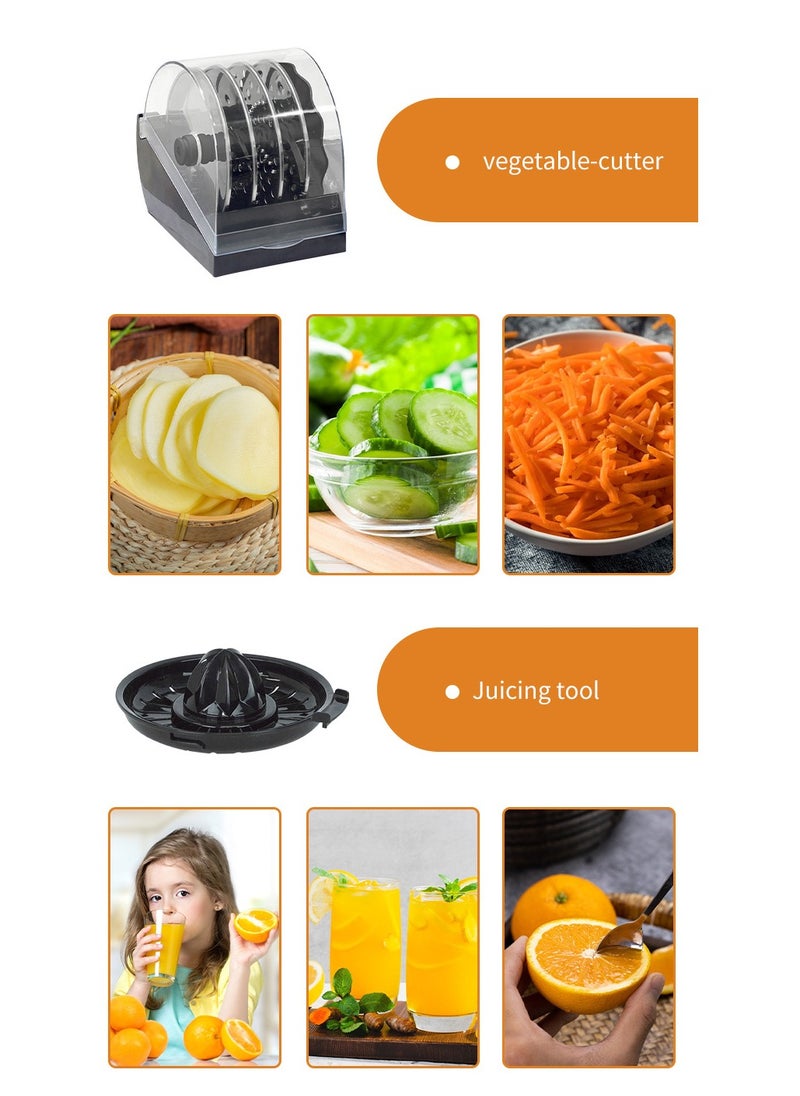 Food Processor 34 Functions 9-in-1 (Blender + Grinder + Dough Maker + Whisker + Food Processor) 1000W SK-7040 Black