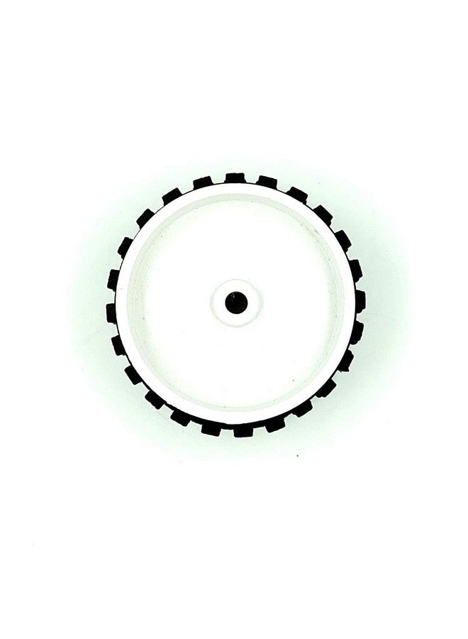 Invento INVENTO 4pcs 70mm x 20mm Plastic Robotic Wheel Durable Rubber Tire Wheel 6mm Hole for DC Geared Motor RC Car Robot  - Image 3