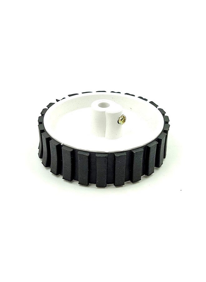 Invento INVENTO 4pcs 70mm x 20mm Plastic Robotic Wheel Durable Rubber Tire Wheel 6mm Hole for DC Geared Motor RC Car Robot  - Image 5