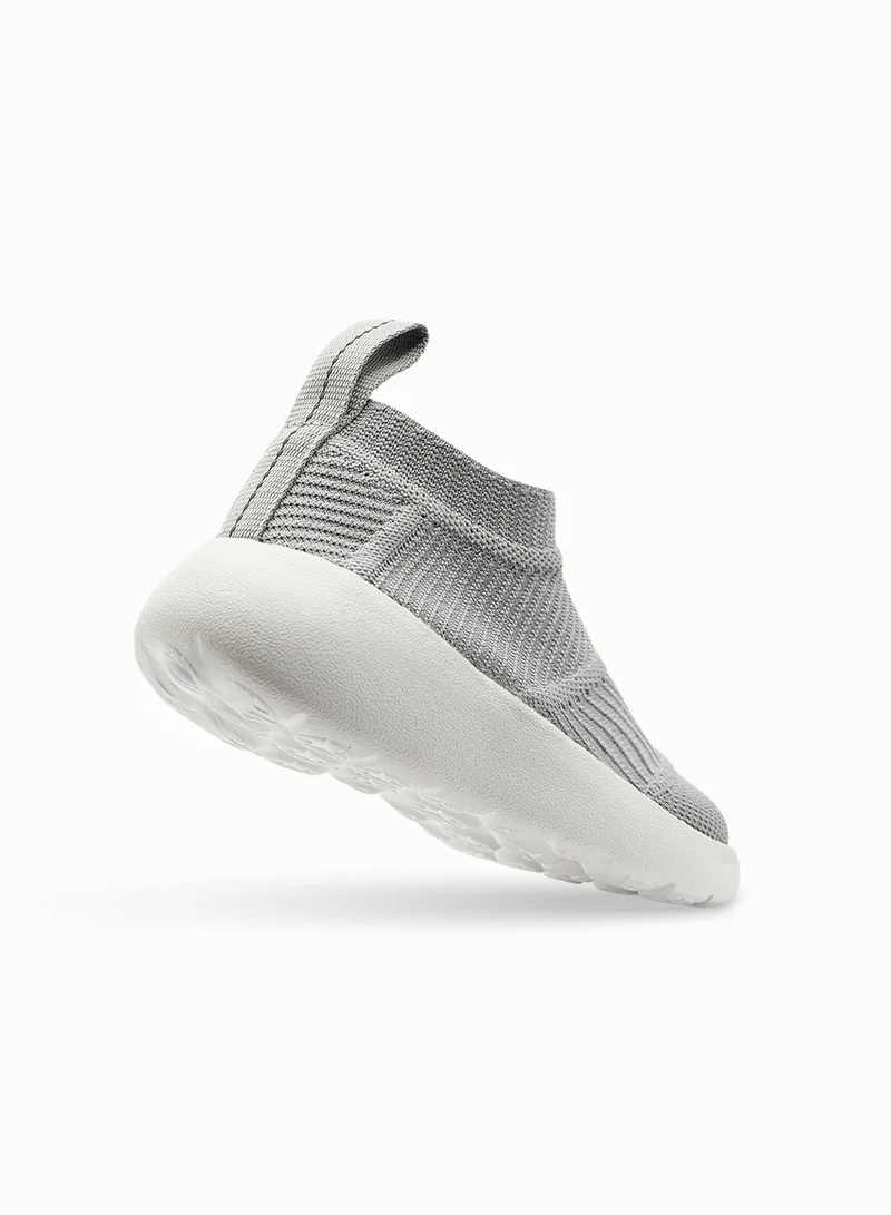Duozoulu Light Grey CL Striped Sock Walking Trainer  | Best Price UAE