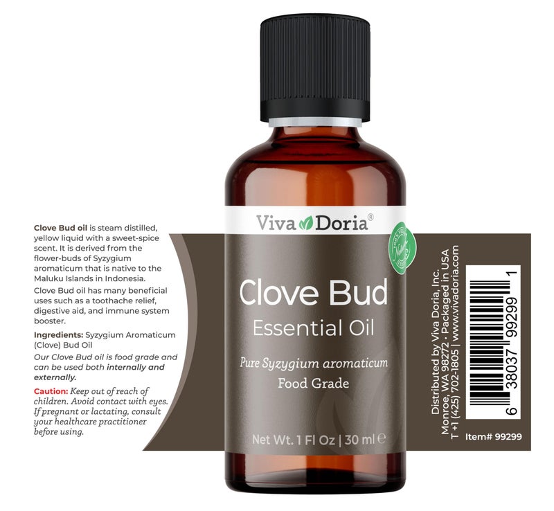 Viva Doria 100% Pure Clove Bud Essential Oil, Undiluted, Food Grade, 30 mL (1 Fluid Ounce) - Image 2