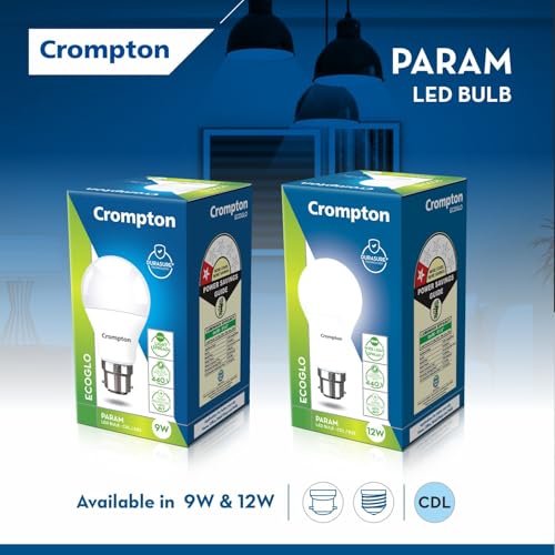 Crompton Param LED Bulb | 9W | Cool Day Light | B22 Base | 180 Degree Coverage | 4kV Surge Protection | 440V High Voltage Protection | Pack of 8 - Image 5