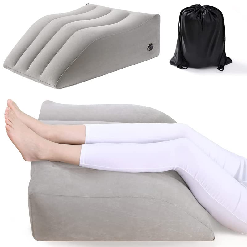 SUKHAD SUKHAD Poratble Leg Elevation Pillow Inflatable Wedge Pillows Comfort Leg Pillows for Sleeping Improve Circulataion and Reduce Swelling 25 X 20 X 95 Inch  - Image 1