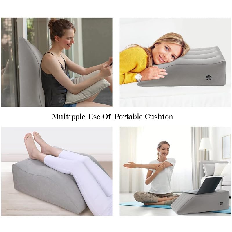 SUKHAD SUKHAD Poratble Leg Elevation Pillow Inflatable Wedge Pillows Comfort Leg Pillows for Sleeping Improve Circulataion and Reduce Swelling 25 X 20 X 95 Inch  - Image 3