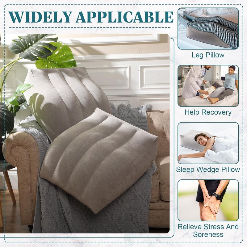 SUKHAD SUKHAD Poratble Leg Elevation Pillow Inflatable Wedge Pillows Comfort Leg Pillows for Sleeping Improve Circulataion and Reduce Swelling 25 X 20 X 95 Inch  - Image 4