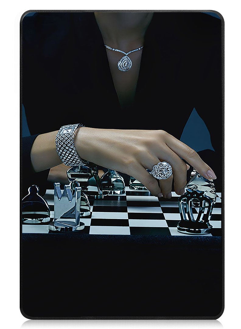 Theodor Protective Flip Case For Apple iPad Pro 13 (2024) With Trifold Stand Auto Wake Sleep Shockproof Cover Chess 1 - Image 1