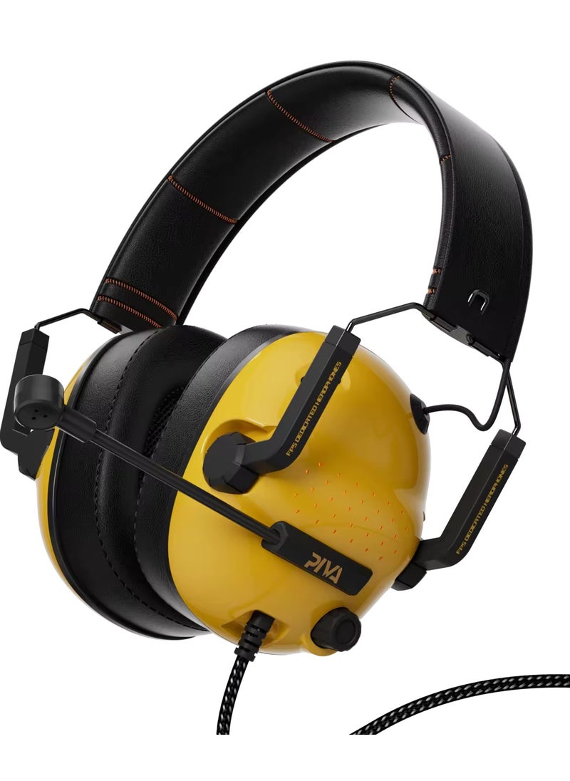 piva Beva U100 Wired Foldable Portable Type-C Virtual 7.1 Channel Headphones with Mic ENC Noise Cancelling Gaming Headset  - Image 1