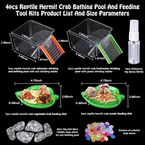 NestBasics 7 Pack Hermit Crab Pool Hermit Crab Water Bowl Dish Hermit Crab Food Bowl Dish Hermit Crab Accessories Starter Kits - Image 3