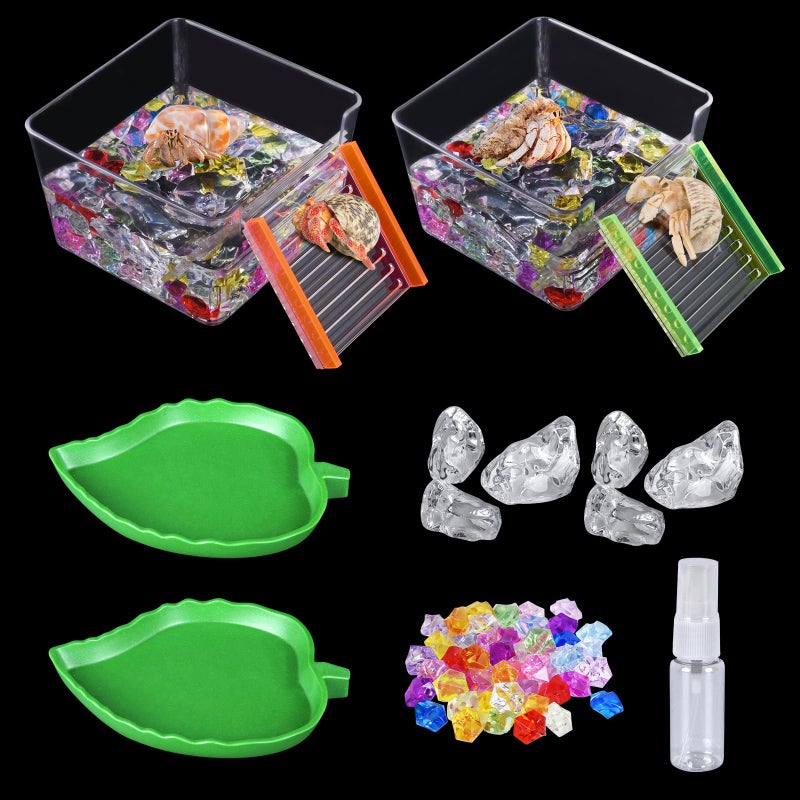 NestBasics 7 Pack Hermit Crab Pool Hermit Crab Water Bowl Dish Hermit Crab Food Bowl Dish Hermit Crab Accessories Starter Kits - Image 2