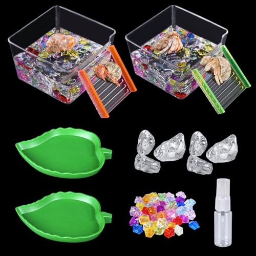 NestBasics 7 Pack Hermit Crab Pool Hermit Crab Water Bowl Dish Hermit Crab Food Bowl Dish Hermit Crab Accessories Starter Kits - Image 1