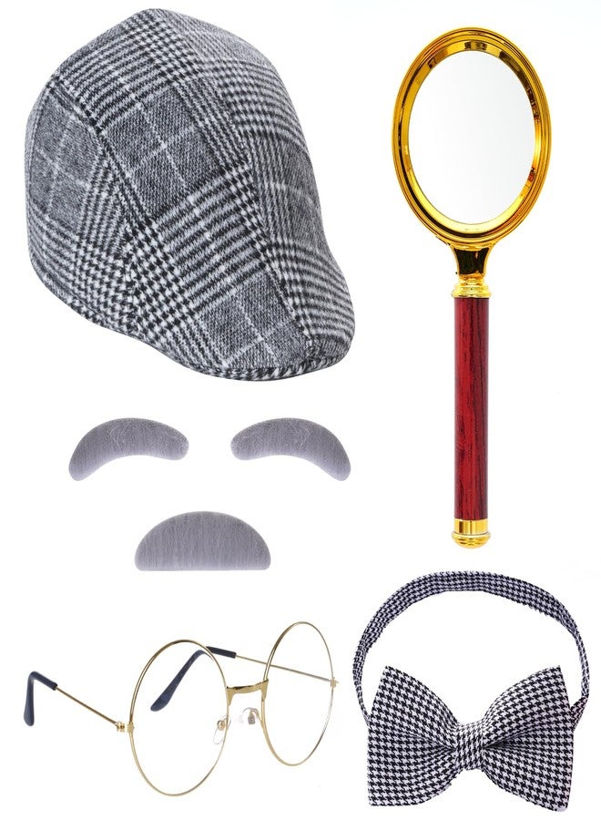 HOVEOX Detective Costume Detective Hat Detective Costume Accessories Detective Costume Set for Halloween Costume (Classic) - Image 1