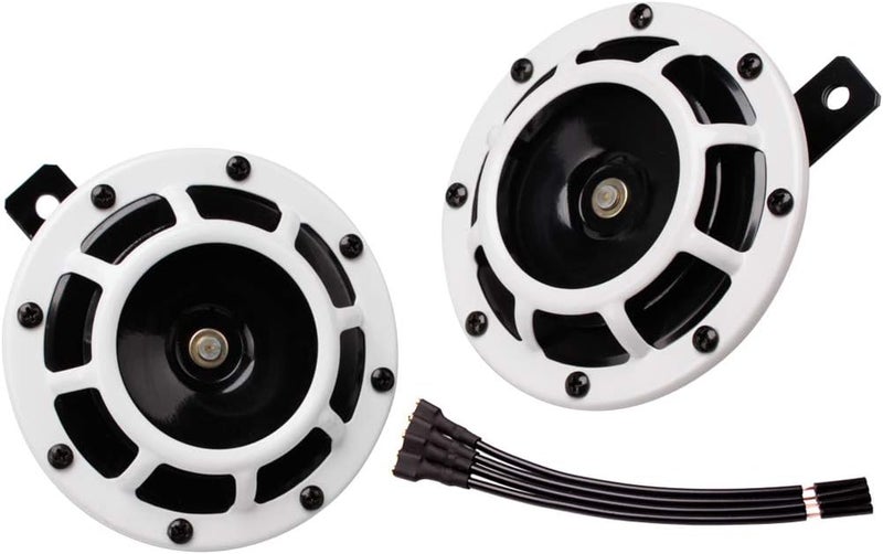 FARBIN Car Horn 12V Super Tone Horn High/Low Tone Twin Horns Kit Loud Horns for Car Motorcycle Truck (white) - Image 1