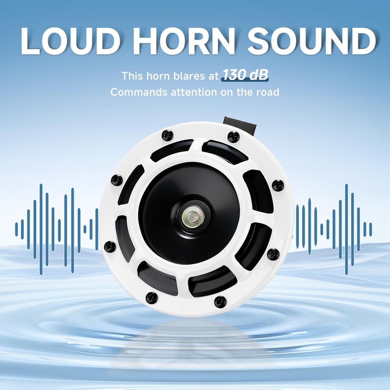 FARBIN Car Horn 12V Super Tone Horn High/Low Tone Twin Horns Kit Loud Horns for Car Motorcycle Truck (white) - Image 2