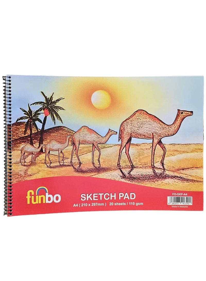 FUNBO SKETCH PAD A4, 20 SHEETS / 110 GSM - Image 1