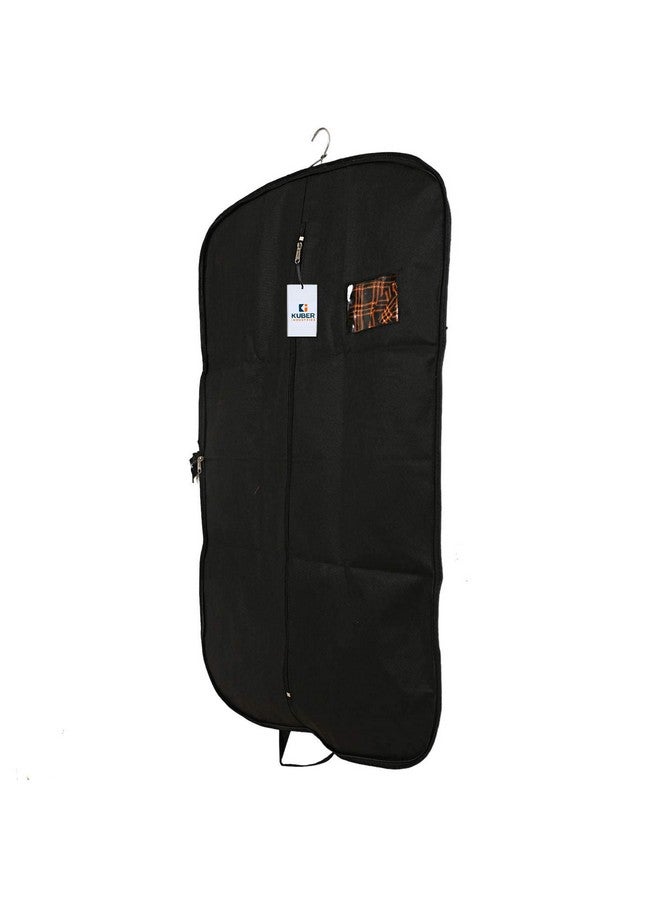 Kuber Industries Kuber Industries Suit covers with zip for Men, Women|foldable Blazer cover|Cloth Organizer for Wardrobe|Transparent Window & Premium Zipper|Pack of 2 (Black)  - Image 4
