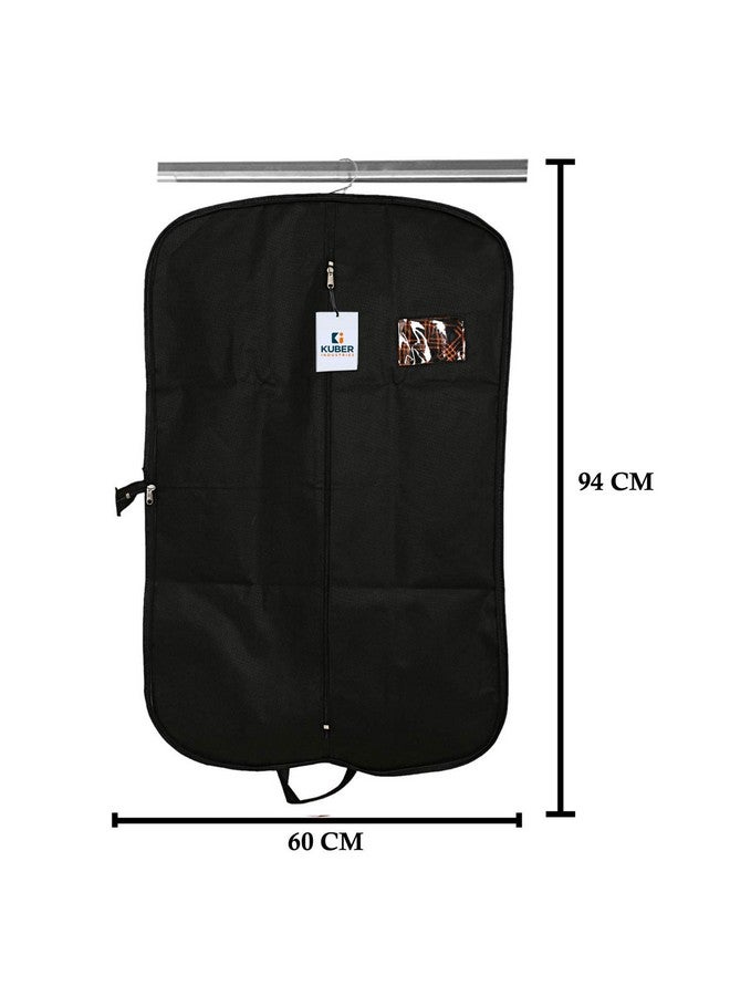 Kuber Industries Kuber Industries Suit covers with zip for Men, Women|foldable Blazer cover|Cloth Organizer for Wardrobe|Transparent Window & Premium Zipper|Pack of 2 (Black)  - Image 5