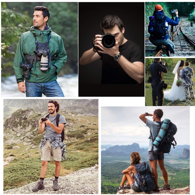Micnova Sevenoak Dual Camera Harness, SK-MSP01 Multi Carrying Chest Vest System with Side Holster for Canon 6D 600D 5D2 5D3 Nikon D90 Sony A7S A7R A7S2 Panasonic Olympus DSLR Cameras Climbing Wedding Travel - Image 2