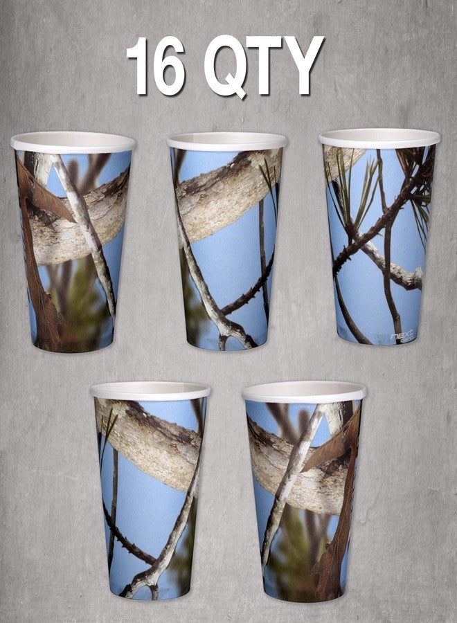 Havercamp Camo Party Cups in Baby/Sky Blue- 12 ounce Paper Cups! Authentic, licensed Hunting Camo in High Res. Detail! Large, 12 oz. Paper Cups! - Image 2