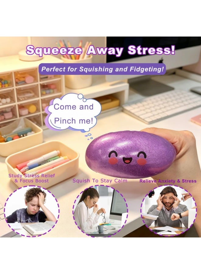 ATRJSZ Glitter Dumpling Squishy,2026 New Shimmering Dumpling Squishy Mystery Box,Colorful Dumplings Stress Balls Fidget Sensory,Squeeze Toy for Stress Relief Stretchy Desk Toys(Glitter Purple) - Image 5
