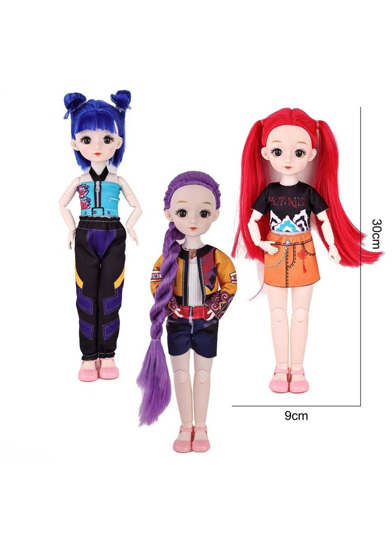 general K-POP: Demon-Hunting Girl Group Jointed Doll Three-Piece Set beautifully recreates the characters can be given as a gift to friends and fans - Image 3