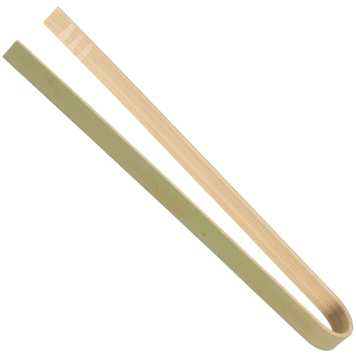 BambooMN 6.3" Mini Bamboo Disposable Tongs - Toast Tongs - 10 Pieces - Image 1