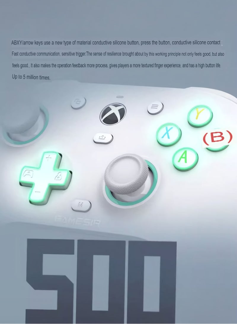 Game Controller, Wired PC Computer Gamepad, Portable Controller With Hall Effect Joysticks, Sturdy And Durable Wired Joypad For Computer Console, (1pc, White) - Image 3