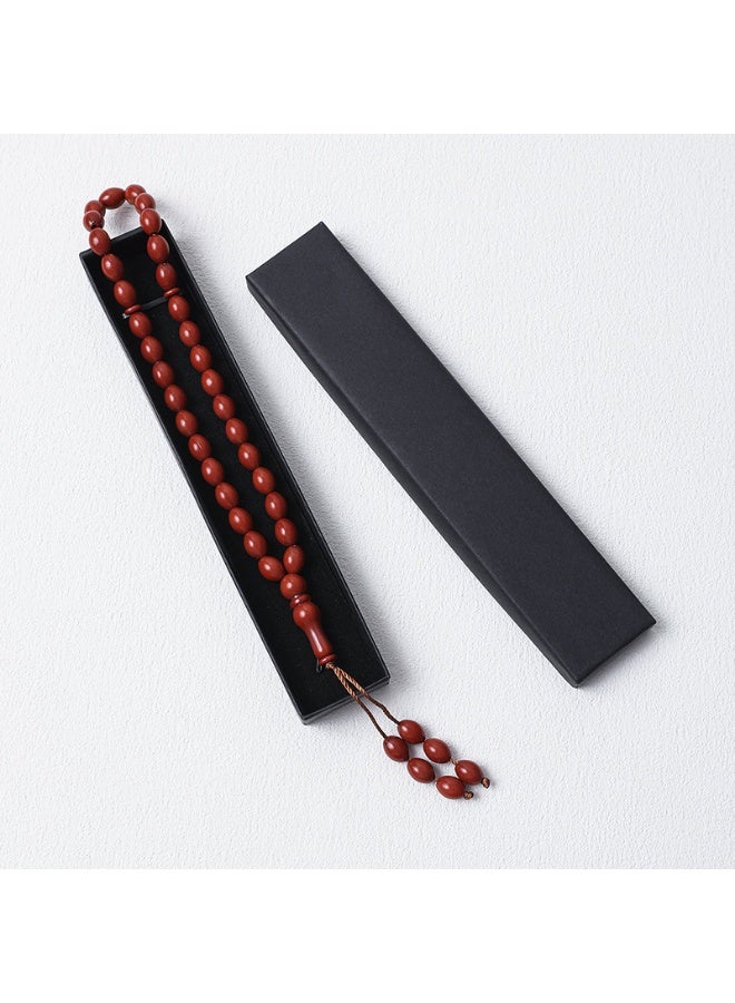 NIBEMINENT 33 Muslim Prayer Beads Brick Red/12mm