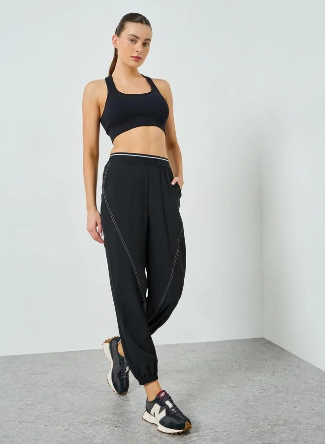 Styli Active Contrast Stripe Waist Detail Joggers