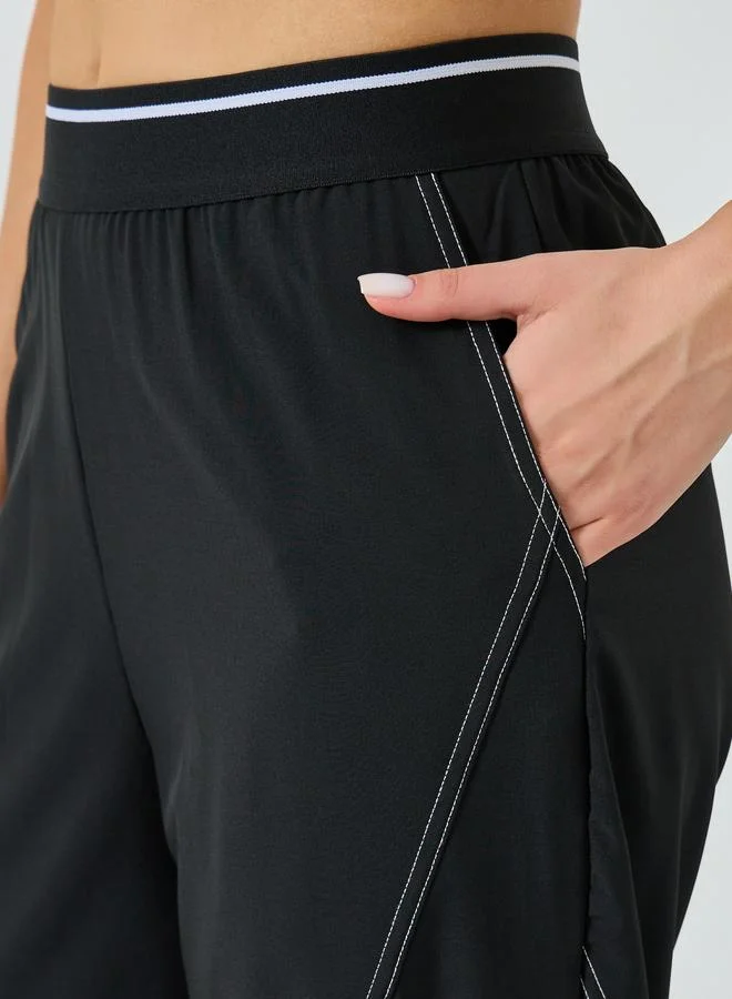 Styli Active  Contrast Stripe Waist Detail Joggers for Women | Best Price UAE
