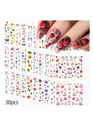 Violet Sunflower Nail Stickers Set 30 different styles with adhesive backing, small patterns, colorful flower nail stickers - pzsku/Z187098F9F52A11957251Z/45/_/1737469055/ff322ee4-ea7e-490b-b9fb-b3336e6621db