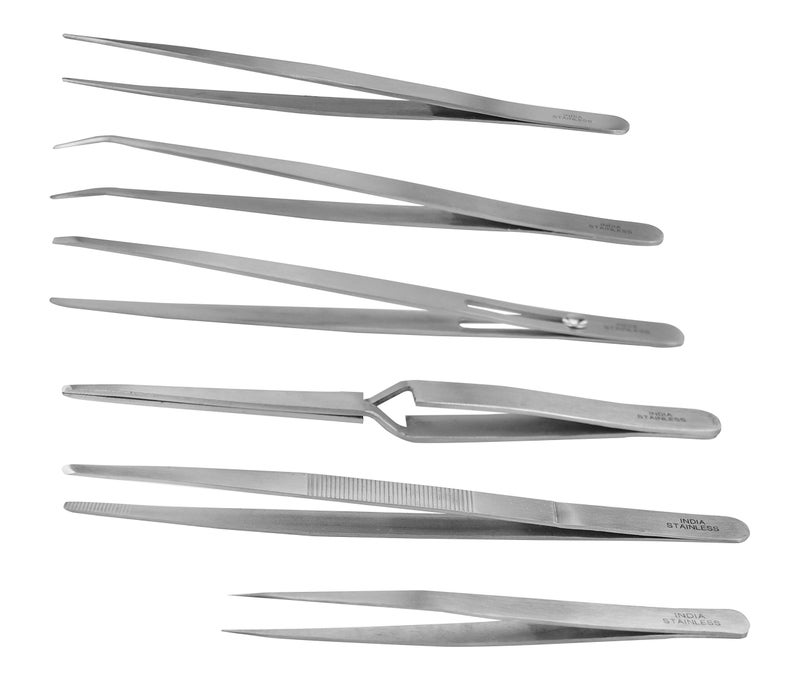 SE 6-Piece Stainless Steel Tweezers Set - TW2-406 - Image 4
