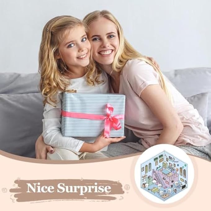 4 SETS DIY 3D HOUSE STICKERS, 2025 NEW CUTE 3D STICKER SCENE, FUN DIY STICKERS SCENE MAKE YOUR OWN MINI ROOM SCENES SUPERMARKET COFFEE SHOP RESTAURANT BOOKSTORE FOR KIDS AND ADULTS - Image 4