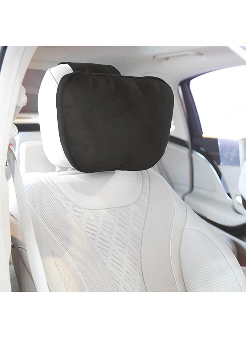 HUUSO HUUSO Luxury Car Headrest Lumbar Support Set MaybachInspired UltraSoft Comfort 2 Headrests 2 Lumbar Pillows Black  - Image 3