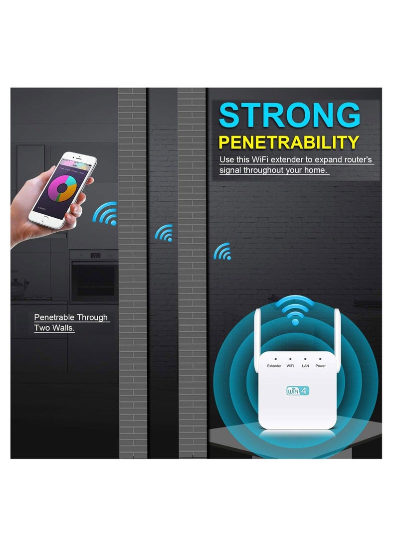 Anmi - WiFi Extender,Wifi Amplifier,2.4GHz Wifi Repeater With 2 Antennas, 1 Ethernet Port - Image 1