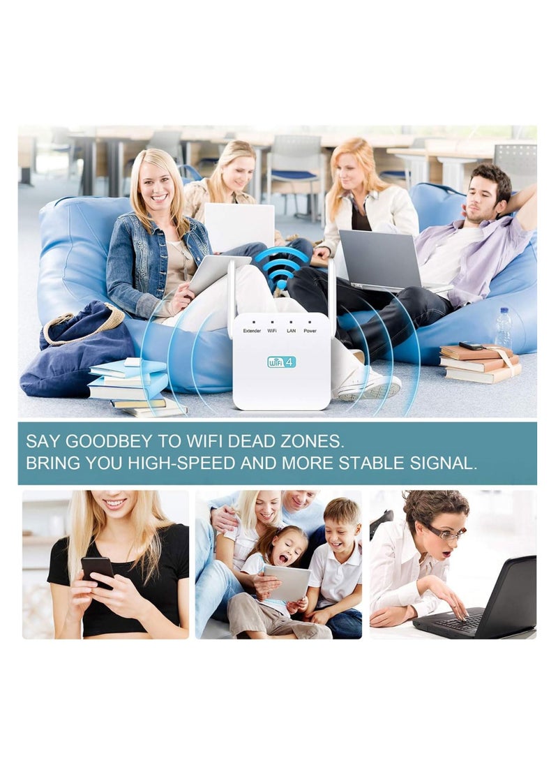 Anmi - WiFi Extender,Wifi Amplifier,2.4GHz Wifi Repeater With 2 Antennas, 1 Ethernet Port - Image 1