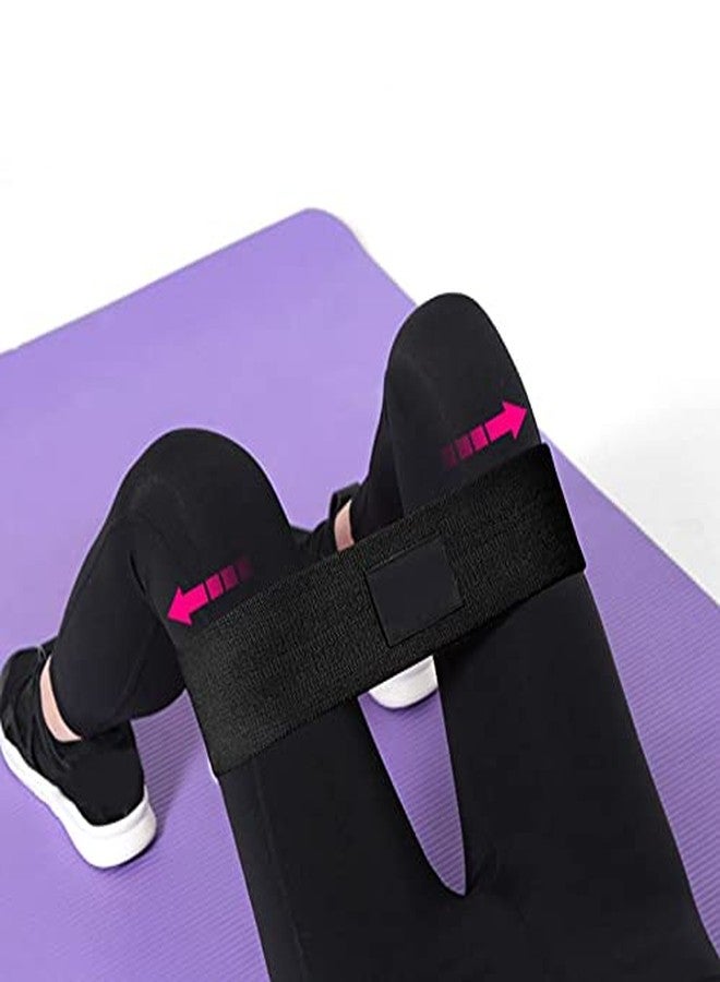 EAYIRA Non-Slip Fabric Resistance Band for Men and Women. Stretchable Resistance Loop Bands for Toning Booty Hip Glutes Thighs Squat Legs Yoga Pilates at Home, Outdoors or Gym - Black - Image 2