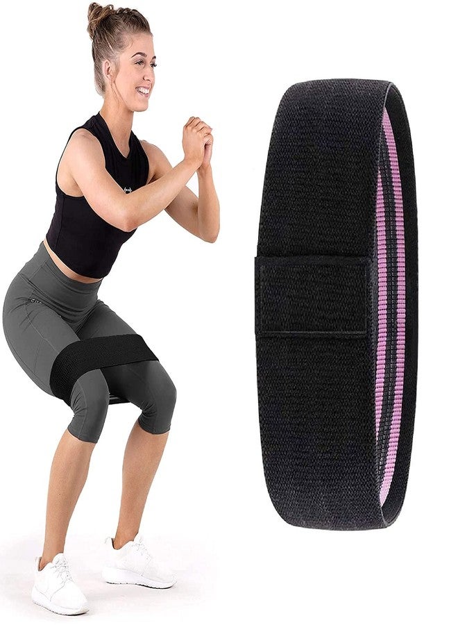 EAYIRA Non-Slip Fabric Resistance Band for Men and Women. Stretchable Resistance Loop Bands for Toning Booty Hip Glutes Thighs Squat Legs Yoga Pilates at Home, Outdoors or Gym - Black - Image 1