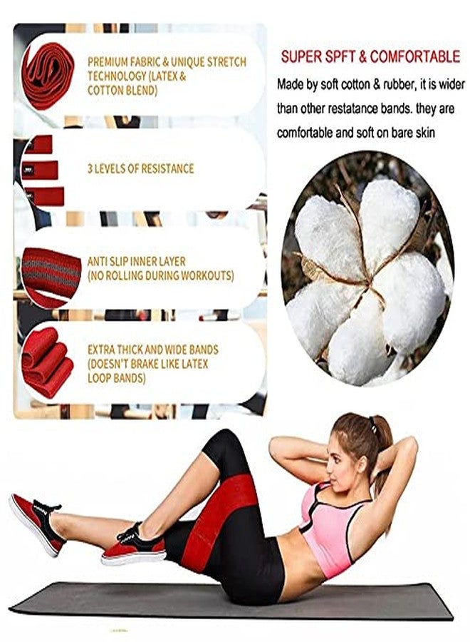 EAYIRA Non-Slip Fabric Resistance Band for Men and Women. Stretchable Resistance Loop Bands for Toning Booty Hip Glutes Thighs Squat Legs Yoga Pilates at Home, Outdoors or Gym - Black - Image 5