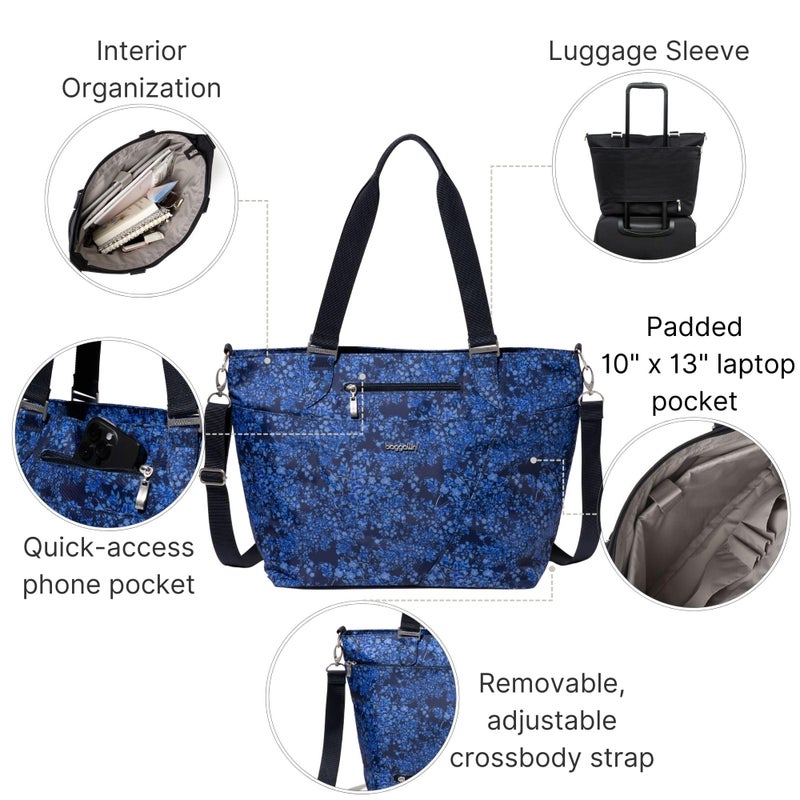 Baggallini Avenue Tote - 12x18 Laptop Tote Bag for Women - Lightweight Work Travel Carry On Bag - Image 3