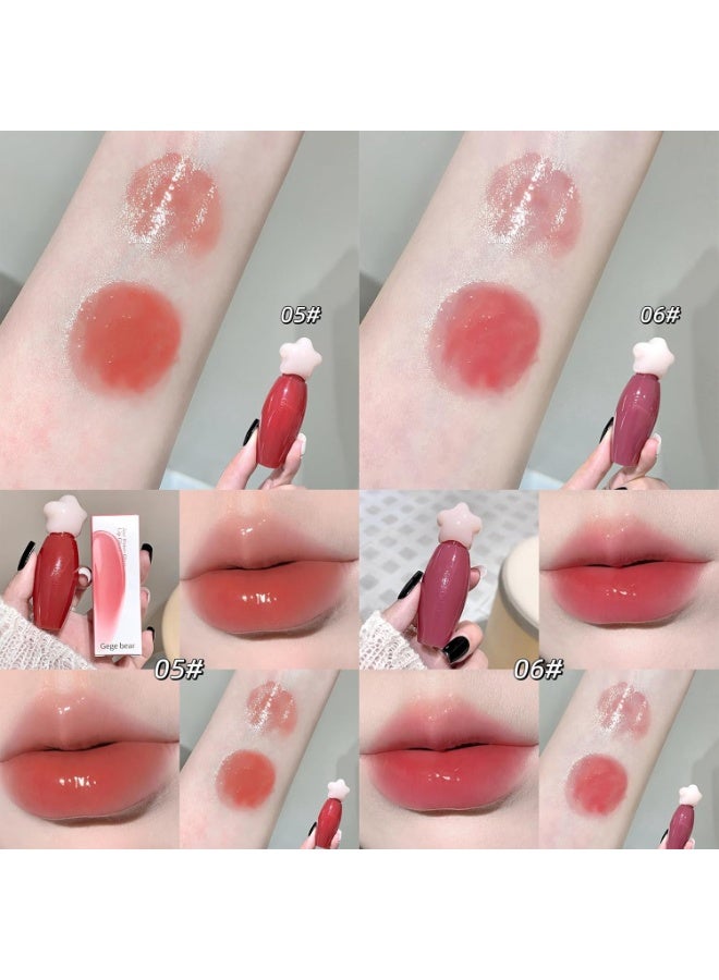 Gege Bear Glossy Lip Gloss With Star Cap | Cushion-Soft Applicator | Crystal Clear Shine | Transfer-Proof Technology | Weightless Gel Texture | High-Impact Luminosity | Kawaii Culture Inspired | Best Lip Glaze For women & Girls (05#Brown Nude, 2.2g) - Image 4