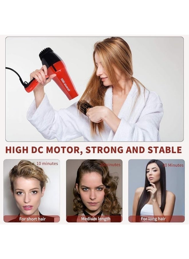 Professional  Hair Dryer with Diffuser for Curly Hair, 2000 W  Ionic Blow Dryer|High DC Motor|4 Heat/Speed Settings,Handle Travel Hair Dryer for Fast Drying as Salon - Image 2