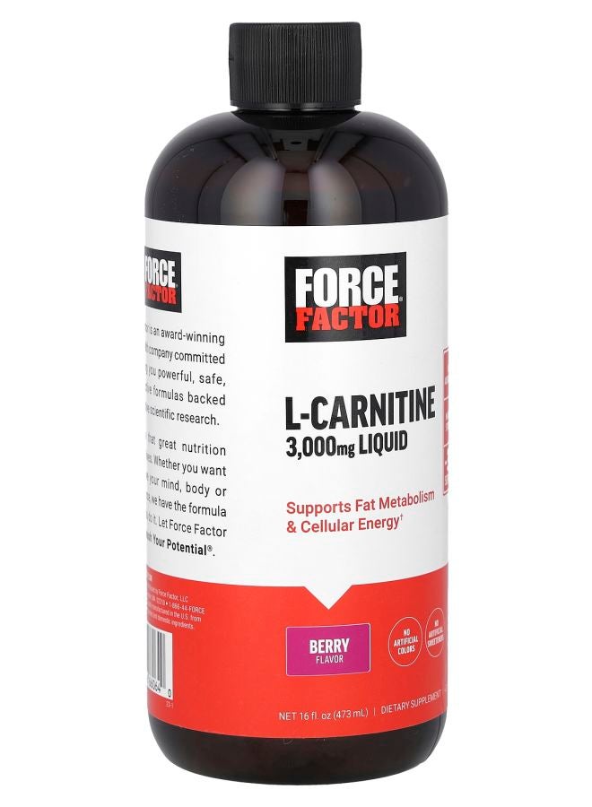 Force Factor L-Carnitine Liquid Berry 3000 mg  16 fl oz (473 ml) - Image 2