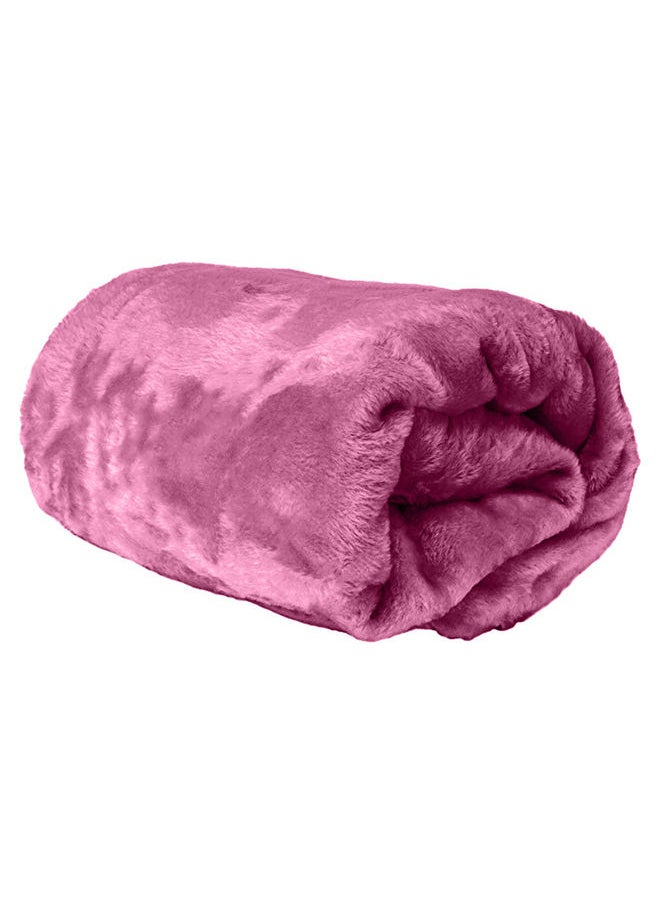 Single Micro Fleece Flannel Blanket 260 GSM Super Plush and Comfy Throw Blanket Size 150 x 200cm Rose Pink 