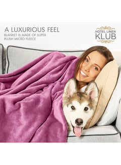 Hotel Linen Klub Single Micro Fleece Flannel Blanket 260 GSM Super Plush and Comfy Throw Blanket Size 150 x 200cm Rose Pink  - Image 2