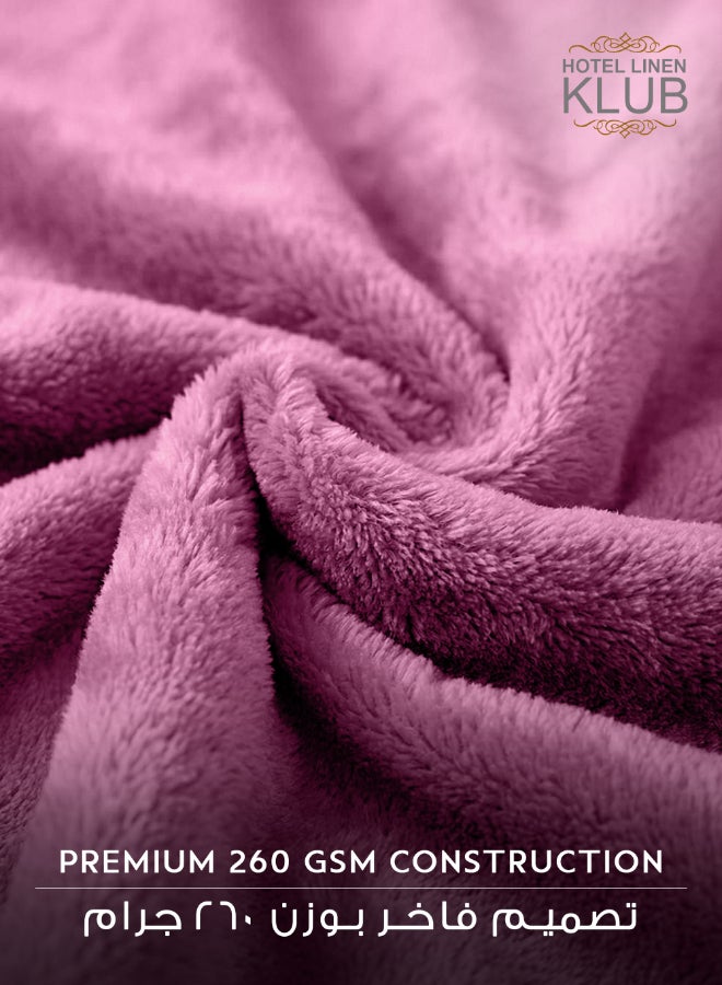 Hotel Linen Klub Single Micro Fleece Flannel Blanket 260 GSM Super Plush and Comfy Throw Blanket Size 150 x 200cm Rose Pink - Image 5