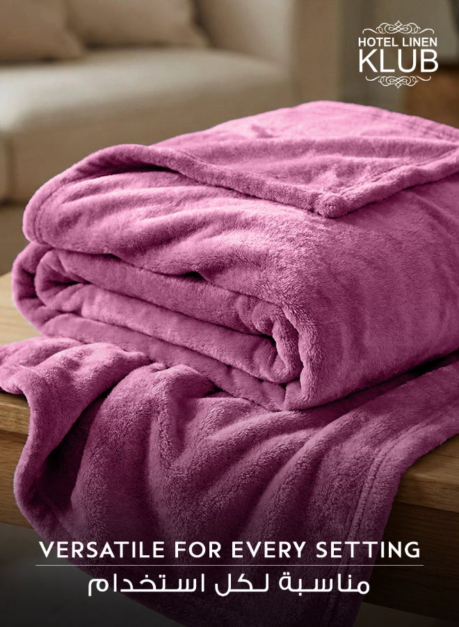 Hotel Linen Klub Single Micro Fleece Flannel Blanket 260 GSM Super Plush and Comfy Throw Blanket Size 150 x 200cm Rose Pink - Image 4