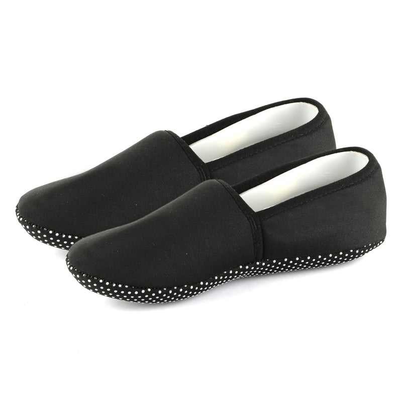 Footmate Ankle Length Slipper Socks For Men & Women - 2 Pair Pack, Cotton Blend House or Floor Socks with Anti-Skid Rubber Grip, Booties For Indoor Use - Black, (Size - 5 to 8 Feet) - Image 5