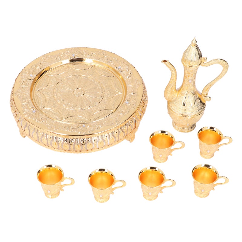 Wine Glasses Golden European Style Wine Set Metal Small Wine Glass Wine Jug Wine Dispenser - Image 1